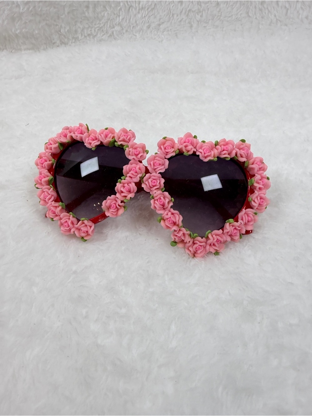 Pink Rose Heart Sunglasses for Women